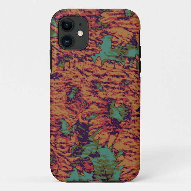 Sunflower and leaf camouflage pattern on Case-Mate iPhone case (Back)