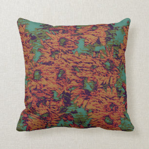 Sunflower and leaf camouflage pattern on cushion