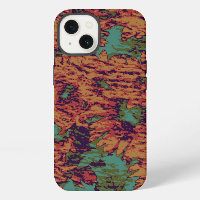 Sunflower and leaf camouflage pattern on iPhone case (Back)