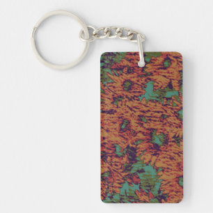 Sunflower and leaf camouflage pattern on key ring