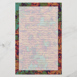 Sunflower and leaf camouflage pattern on stationery