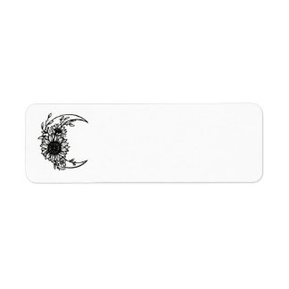 Sunflower and moon  return address label
