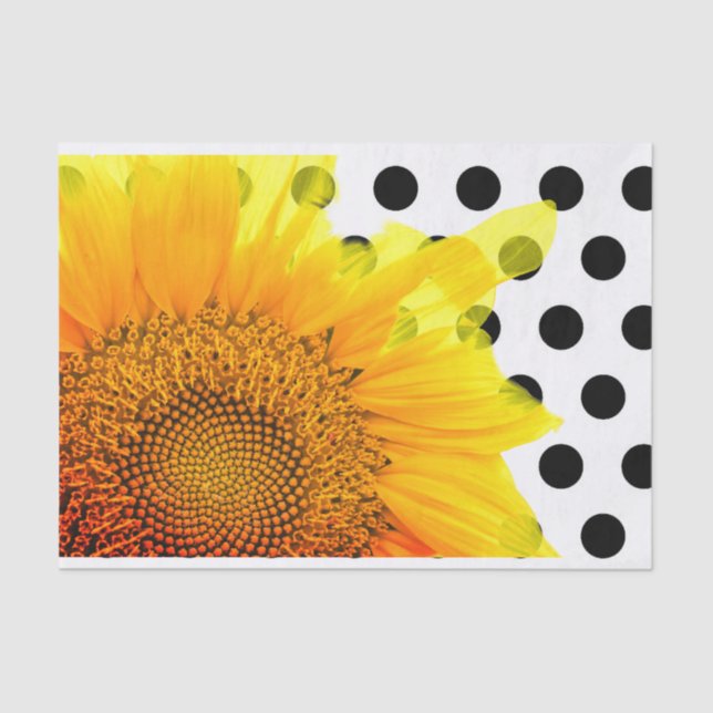 Sunflower and Polka Dots Gift Tissue Paper (Front)