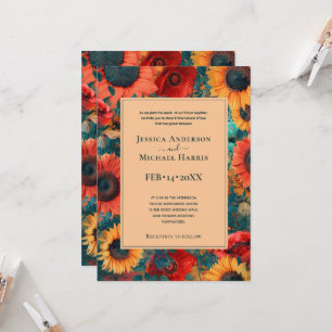 Sunflower and Poppy Reverie Invitation