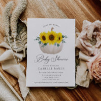 Sunflower and Pumpkin Fall Baby Shower Invitation