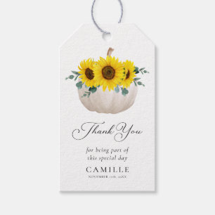 Sunflower and Pumpkin Fall Thank you Gift Tags