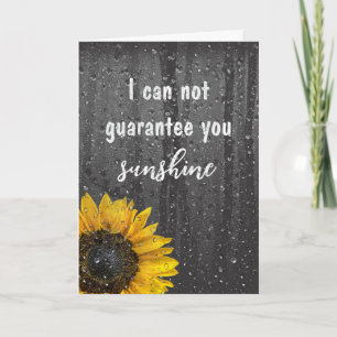 Sunflower and Raindrops Anniversary Card