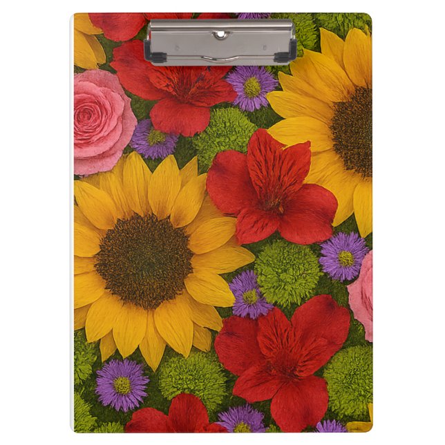 Sunflower and Rose  Clipboard (Front)