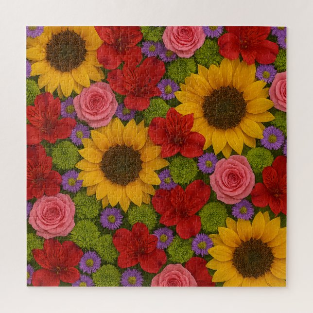 Sunflower and Rose Puzzle (Vertical)