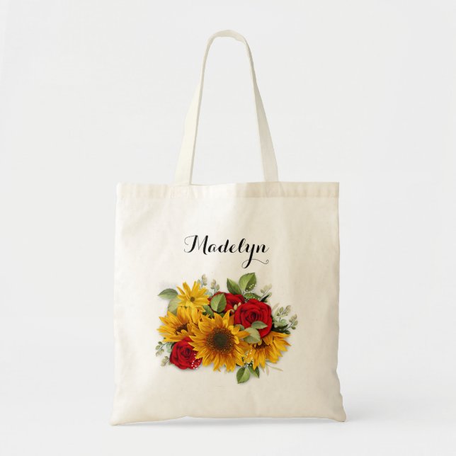 Sunflower and Roses Bridesmaid Bags (Front)