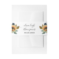 Sunflower and Roses Burgundy Red Navy Blue Wedding