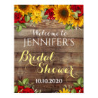 Sunflower and Roses Rustic Bridal Shower Sign