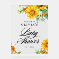 Sunflower and Sea Buckthorn Baby Shower Welcome