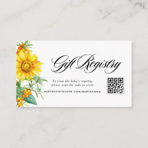 Sunflower and Sea Buckthorn QR Code Registry Enclosure Card