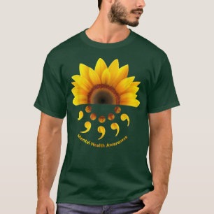 Sunflower And Semicolon Mental Health Awareness643 T-Shirt