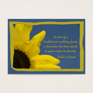 Sunflower  and Sky Wedding Charity Favour Card