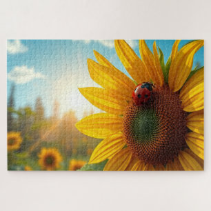 Sunflower and the ladybug jigsaw puzzle