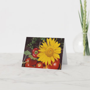 Sunflower and Vegetables - Tomatoes, Red Peppers Card