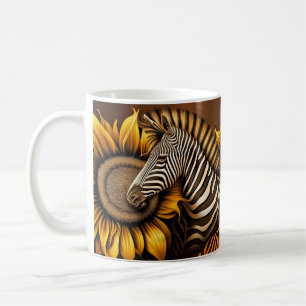 Sunflower and zebra coffee mug