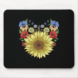 Sunflower Andpoppies Funny Ukraine Floral Ukrainia Mouse Pad