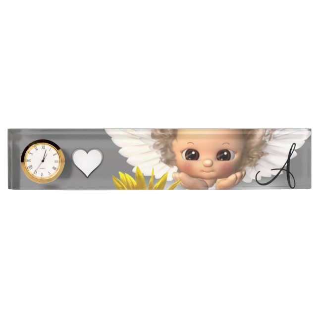 Sunflower Angel Desk Nameplate (Front)