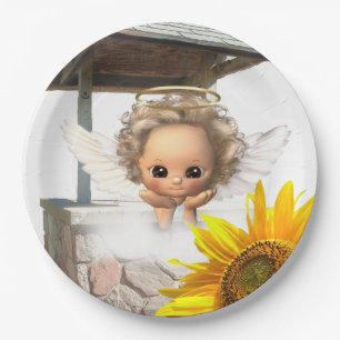 Sunflower Angel Paper Plates