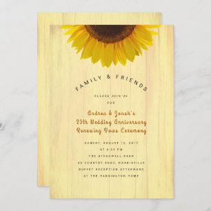 Sunflower Anniversary Reaffirming Vows Invitation