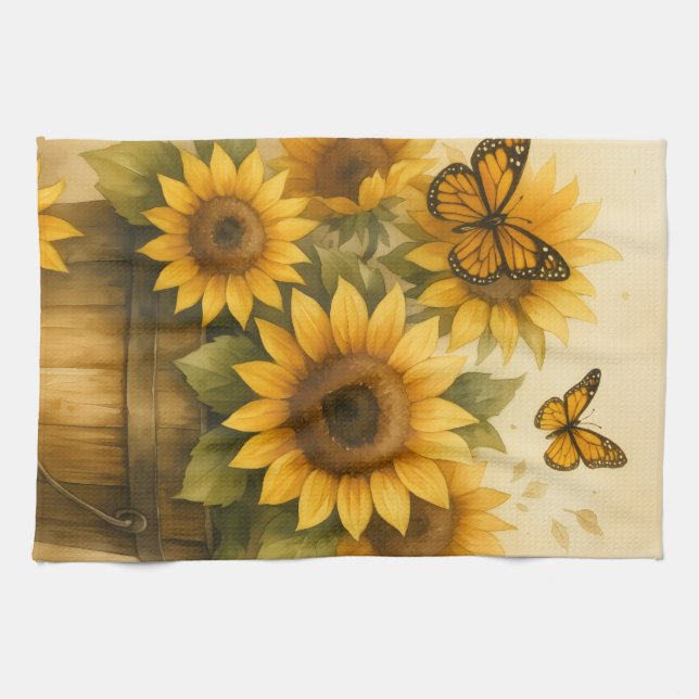 Sunflower Apron Tea Towel (Horizontal)