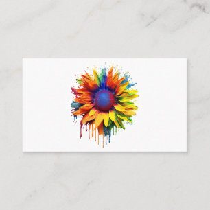 Sunflower Art Abstract Flower Painting Artwork Sun Business Card
