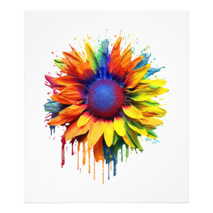 Sunflower Art Abstract Flower Painting Artwork Sun Photo Print