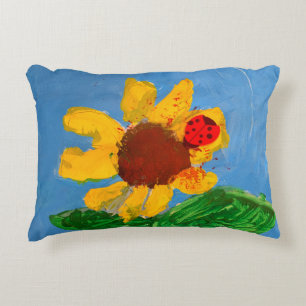 Sunflower "Art by Kids" Decorative Cushion