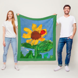 Sunflower "Art by Kids" Fleece Blanket