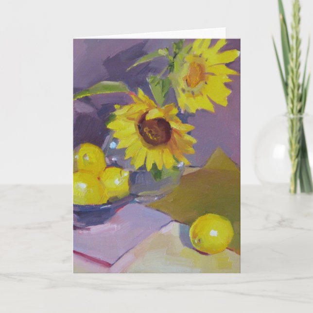 Sunflower art card, blank card (Front)