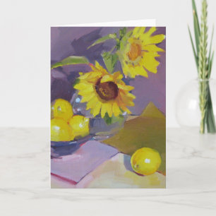 Sunflower art card, blank card