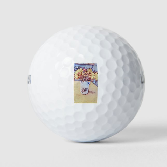 Sunflower Art Golf Balls (Front)