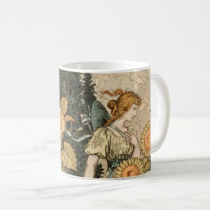 Sunflower Art Nouveau Garden Grasset Woman Coffee Mug