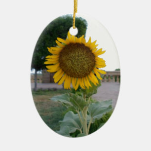 Sunflower Art Print Ceramic Tree Decoration
