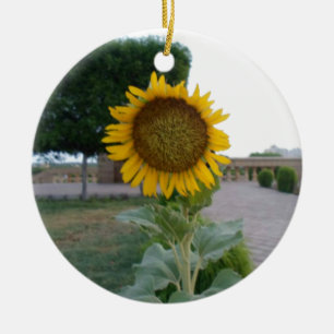 Sunflower Art Print Ceramic Tree Decoration