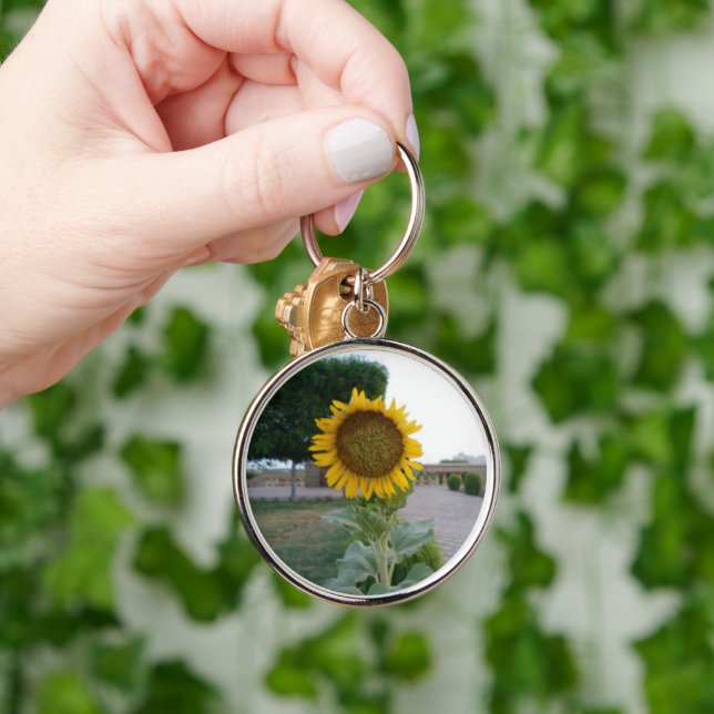 Sunflower Art Print Key Ring (Hand)