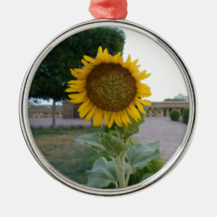 Sunflower Art Print Metal Ornament