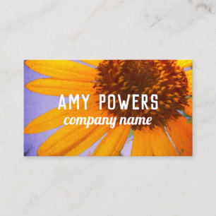 sunflower art  yellow cheerful double sided business card