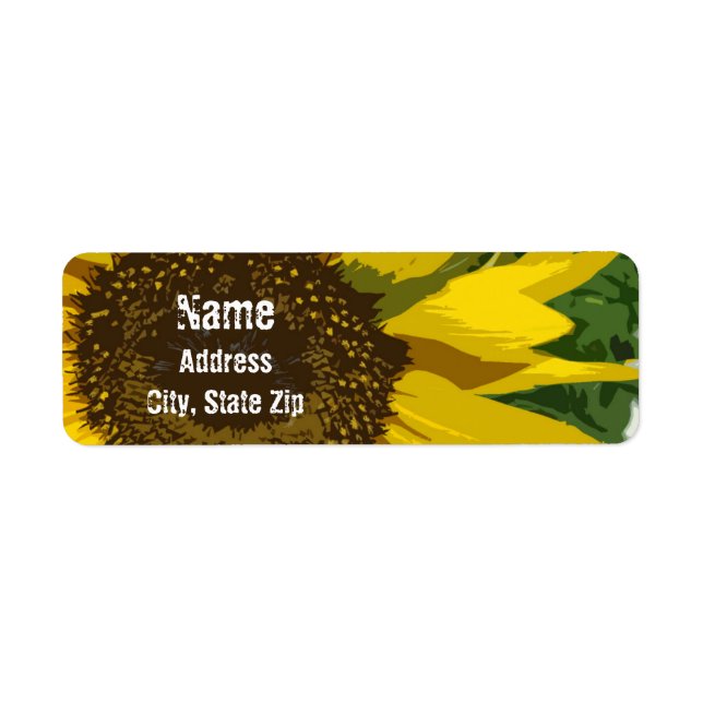 Sunflower Artistic Bright Yellow Summer Flower  Return Address Label (Front)