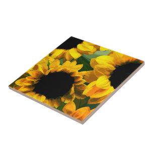 Sunflower Artistic Design Ceramic Tile
