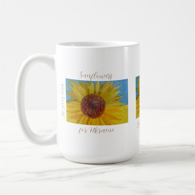 Sunflower Artsy  Painted Mug (Left)
