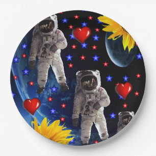 Sunflower Astronaut Paper Plates