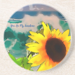 Sunflower at the Beach you are my sunshine Coaster