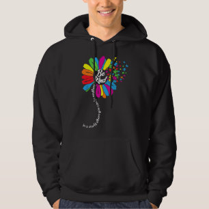 Sunflower Autism Awareness Be Kind Puzzle Mom Supp Hoodie