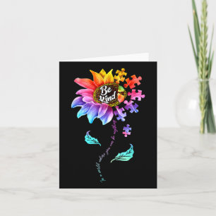 Sunflower Autism Awareness Be Kind Puzzle Mum Supp Card