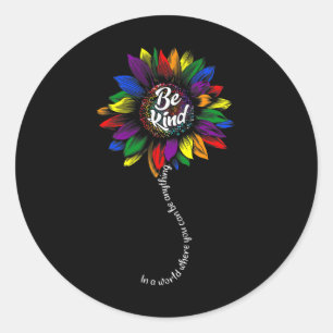 Sunflower Autism Awareness Be Kind Puzzle Mum Supp Classic Round Sticker