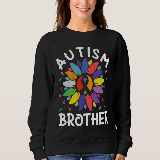 Sunflower Autism Awareness Day Matching Autism Bro Sweatshirt (Front)
